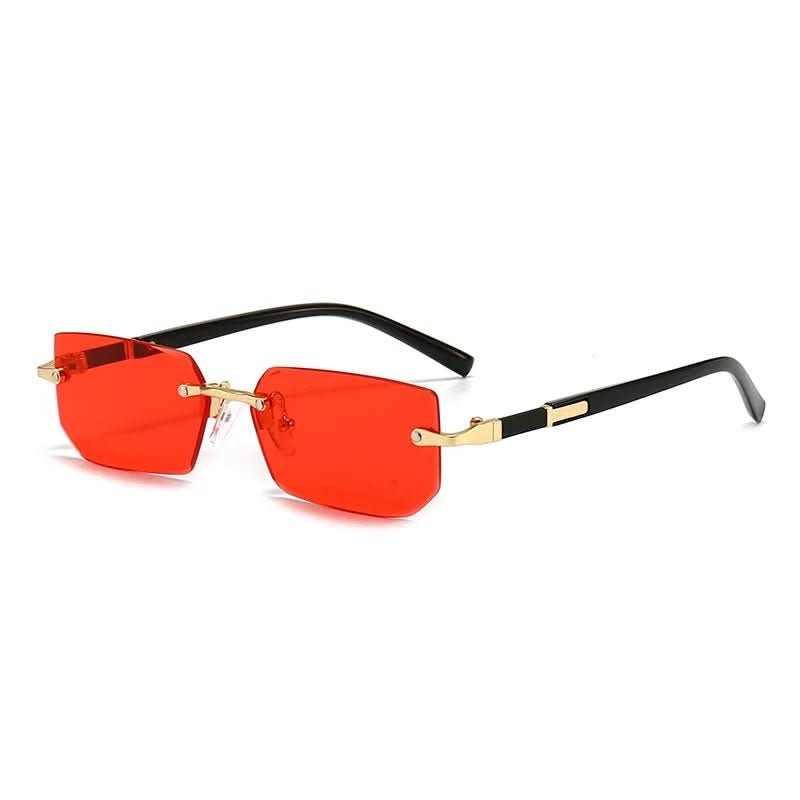 Rechteck Kante – Rechteckige Rahmenlose Sonnenbrille Mit UV400-Schutz