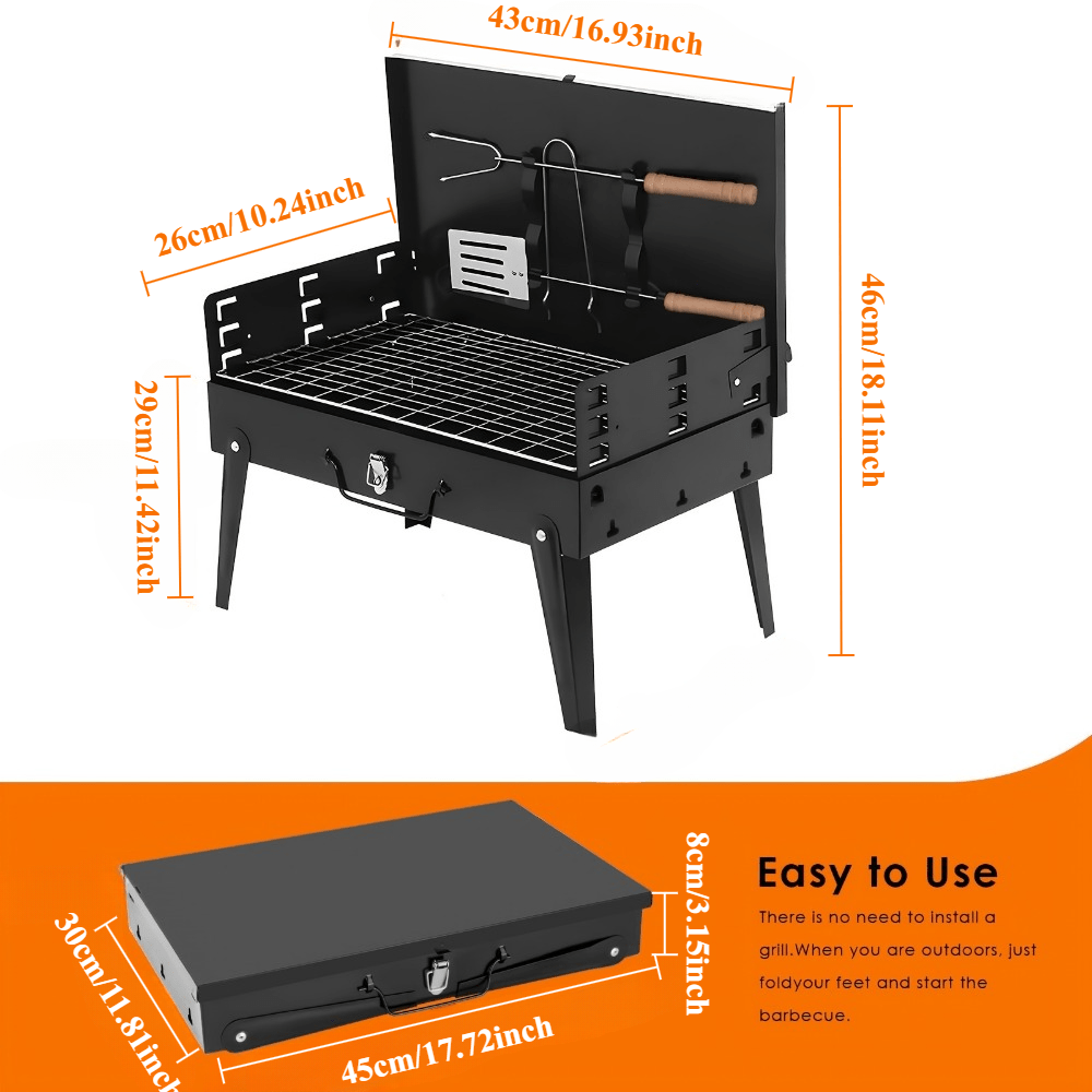 GrillPartner Faltbar – Faltbarer Stahlgrill Für Mobiles Grillparty & Spontanes Grillvergnügen