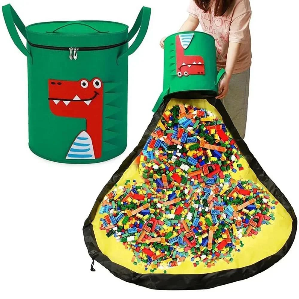 Filz Spielzeug Aufbewahrung Beutel – Faltbare Spielzeugtasche aus Filz mit Tiermotiv für Kinderzimmer & Spielmatten