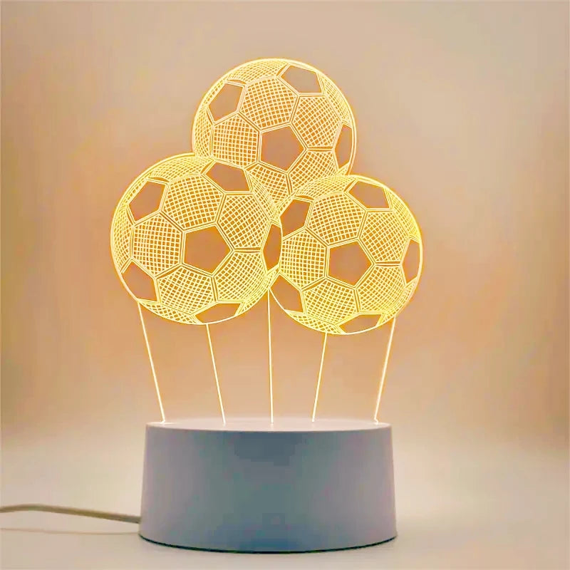 3D football sports night light USB plug bedroom bedside creative desk lamp sports enthusiast gift decoration night light