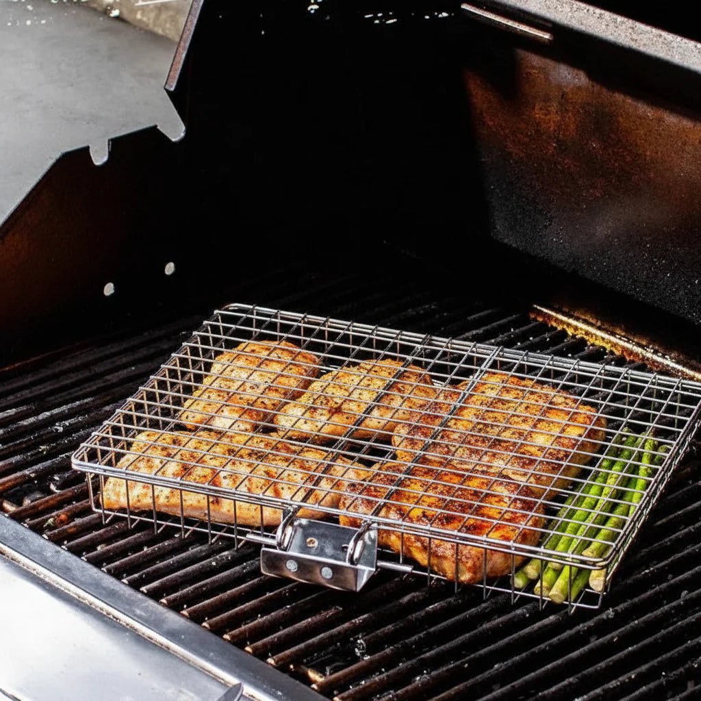 FLAMEFOLD – Faltbarer Edelstahl Grillkorb für Barbecue