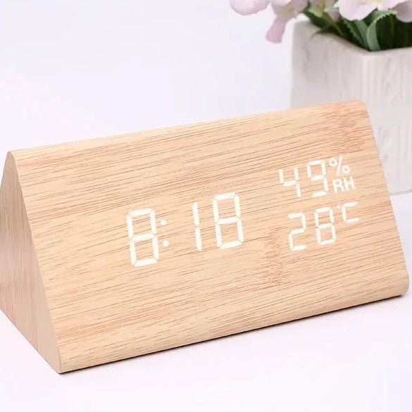Futura Wecker Holzoptik LED Mit Drei Alarme Temperaturanzeige Einstellbare Helligkeit