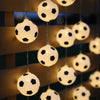 10/20LED Soccer Ball String Lights Battery Operated Football Fairy Lamp for Bedroom Wedding Party Worldcup Decor