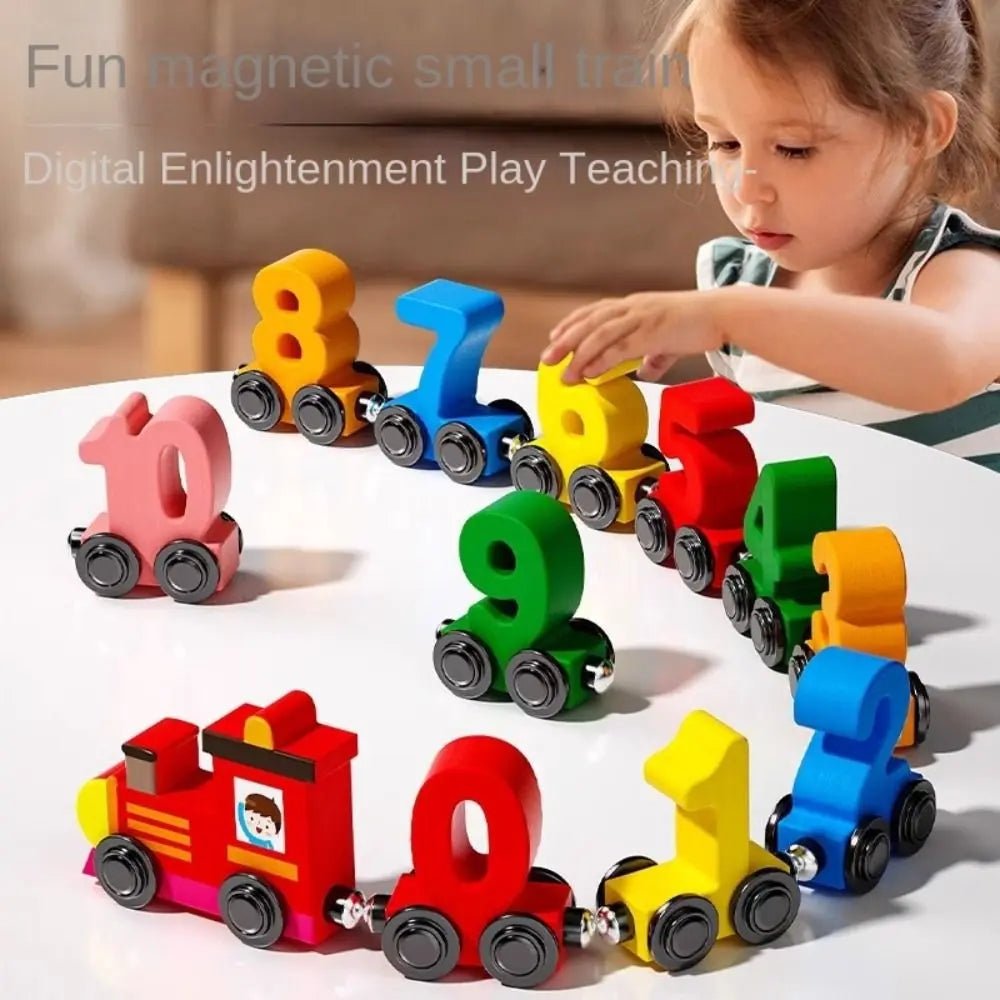 Cleverspur – Kreativer Holz-Magnet-Zug mit Zahlen – Lernspielzeug für Kinder