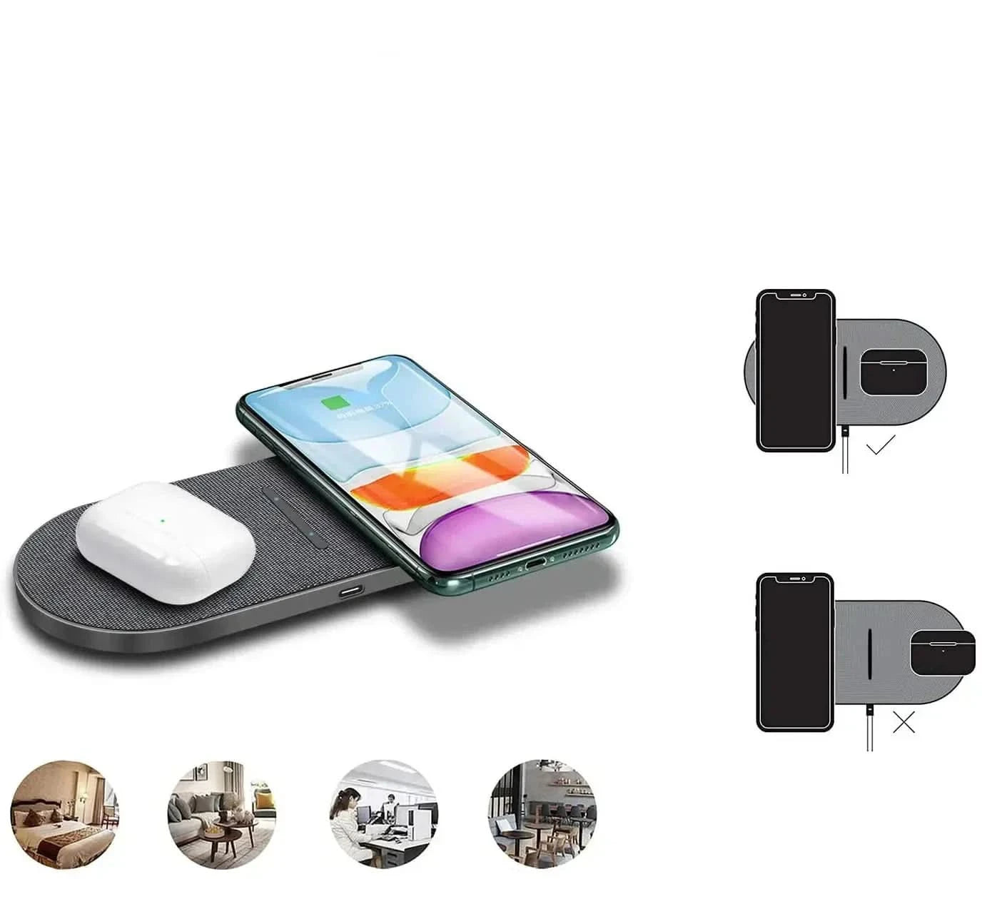 40W Kabellose Schnellladestation – Kabellose Schnellladestation Für iPhone, AirPods & Samsung