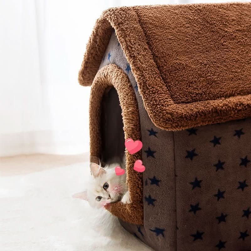 FlauschigesZuhause – Gemütliches Tierhaus Für Kleine Hunde & Katzen Bis 4 kg