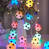 10/20LED Soccer Ball String Lights Battery Operated Football Fairy Lamp for Bedroom Wedding Party Worldcup Decor