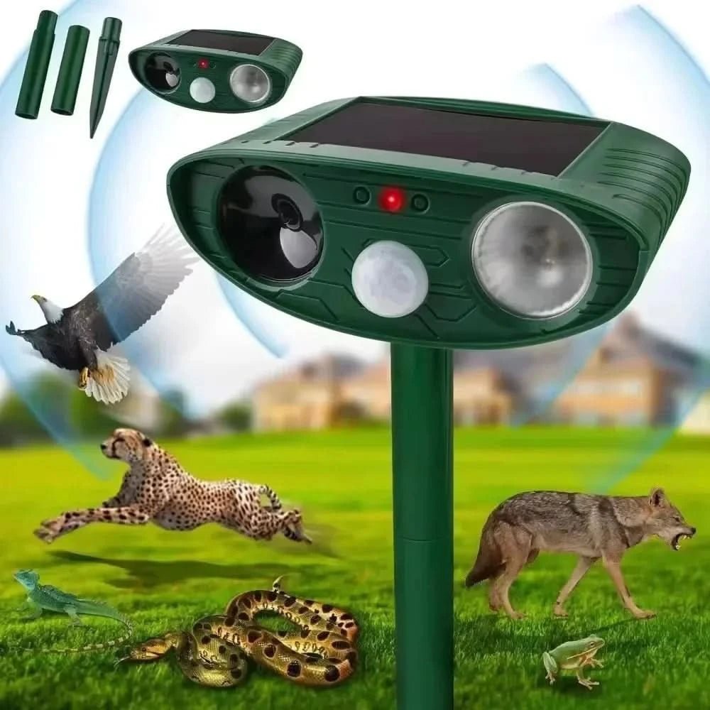 Ultraguard Tiervertreiber – Ultraschall Tiervertreiber mit LED-Licht – Wetterfest und Batteriebetrieben