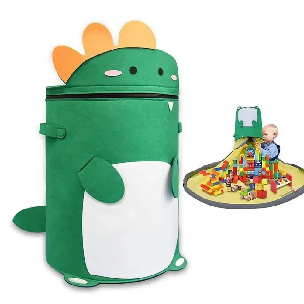 Filz Spielzeug Aufbewahrung Beutel – Faltbare Spielzeugtasche aus Filz mit Tiermotiv für Kinderzimmer & Spielmatten