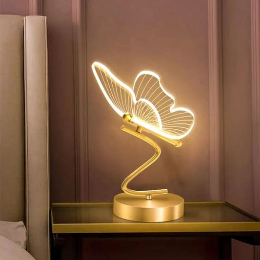 Beirut Nachtlicht Mit Goldenem Schmetterlingsdesign Drei Lichtmodi Weiß Warm Natur Schlafzimmer Ambiente