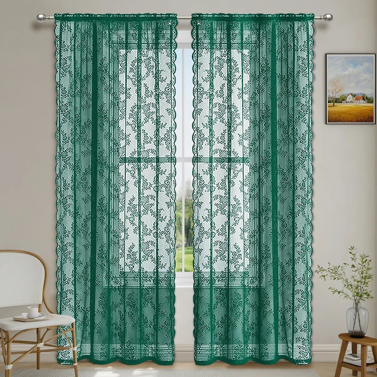 FLORALIA – Romantische Blumen Spitzen Fenster Gardine