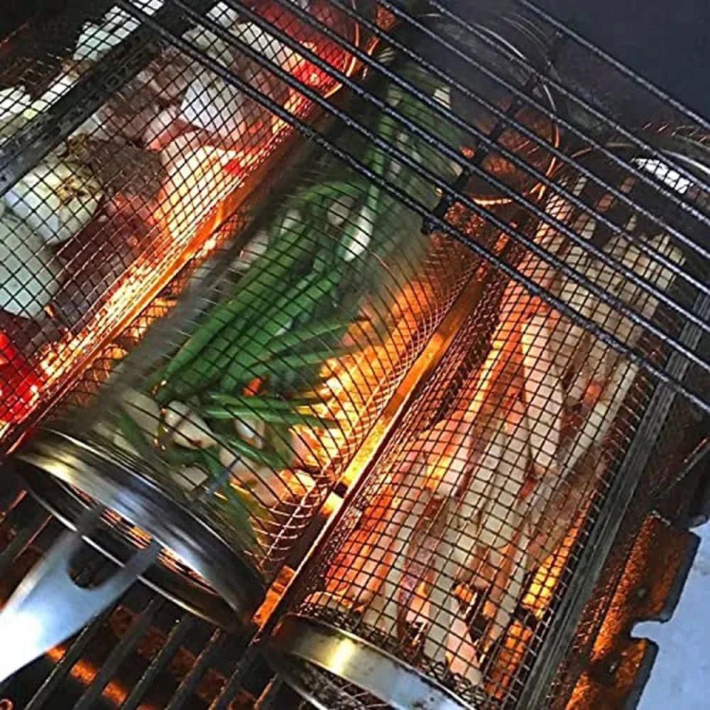 GrillCraft Drehbarer BBQ-Korb – Edelstahl für gleichmäßiges Garen-6