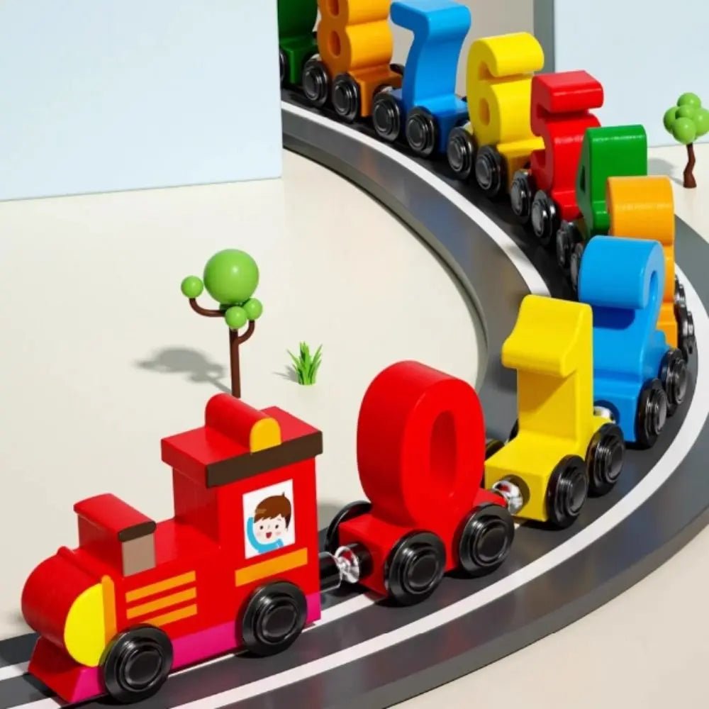 Cleverspur – Kreativer Holz-Magnet-Zug mit Zahlen – Lernspielzeug für Kinder