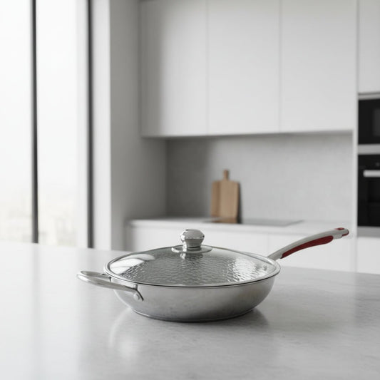 CUISTRON – Premium Titan-Wok mit rundem Boden für Induktionsherde und müheloses Pfannenrühren