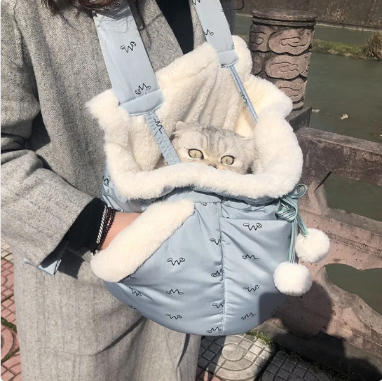 Kuschelige Katzenbett Tasche – Warm und Bequem mit Fleece-Innenfutter