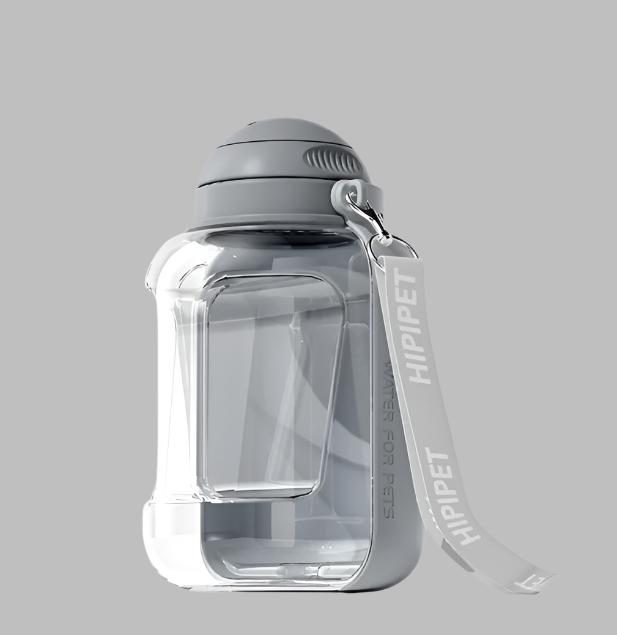 2-in-1 Trinkflasche für Hunde – Wasserflasche mit Futternapf für Unterwegs