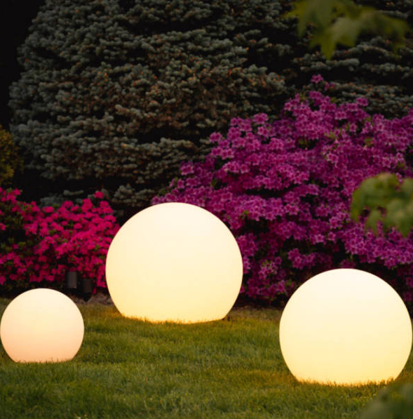 Runde Gartenlampe