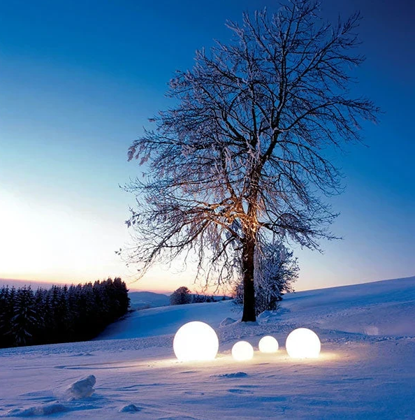 Runde Gartenlampe