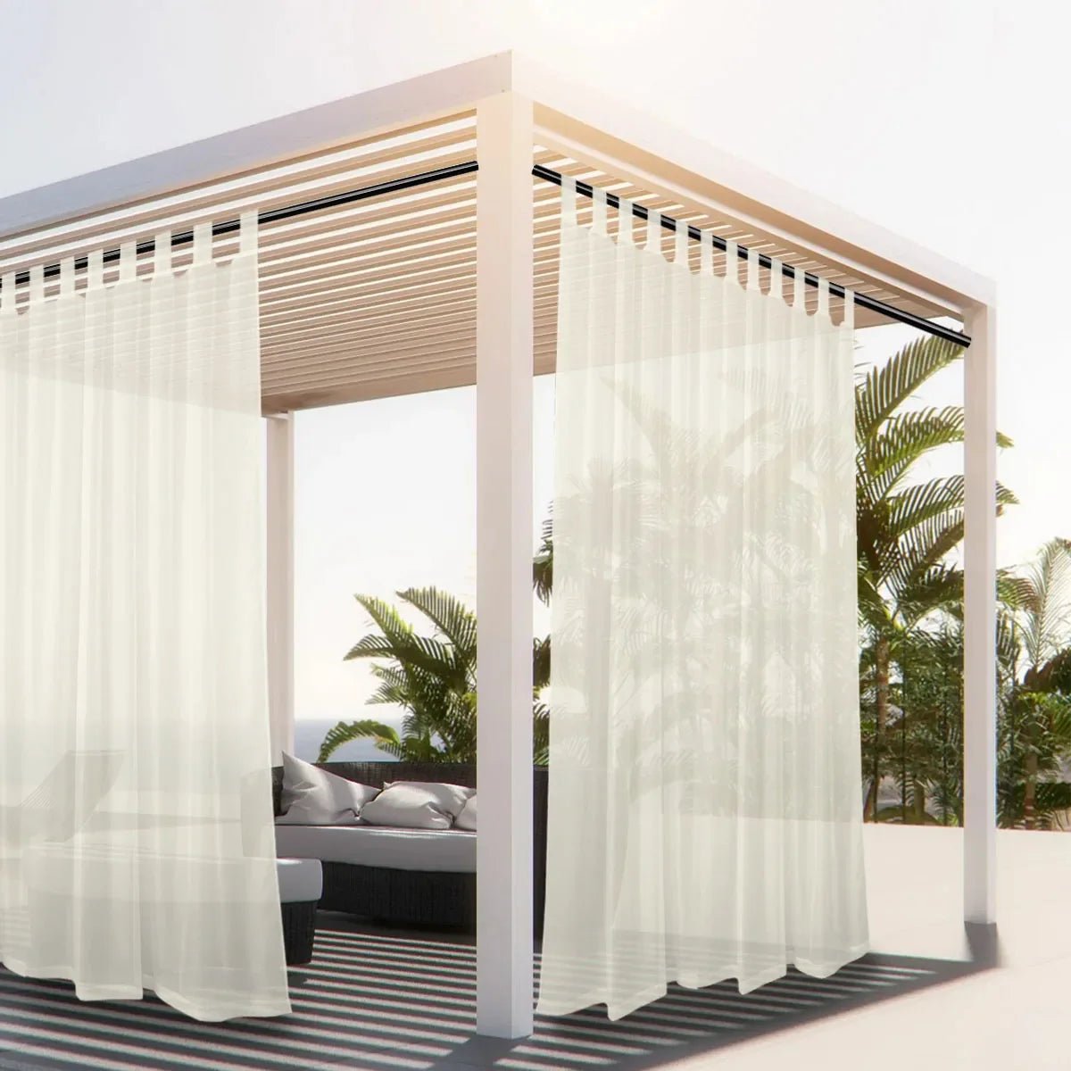 OASISVOILE – Wasserdichter Außenbereich Transparenter Voile Vorhang
