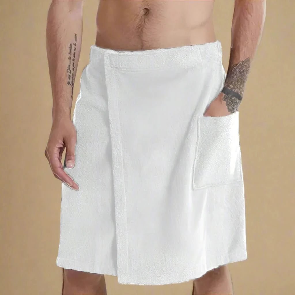 Tragbares Badetuch Bademantel – Wandelbares Badetuch mit Taschen für Sauna, Strand & Fitness