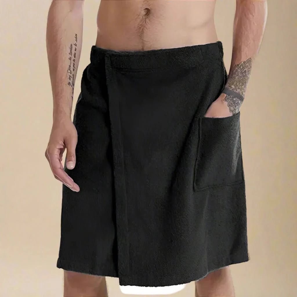 Tragbares Badetuch Bademantel – Wandelbares Badetuch mit Taschen für Sauna, Strand & Fitness
