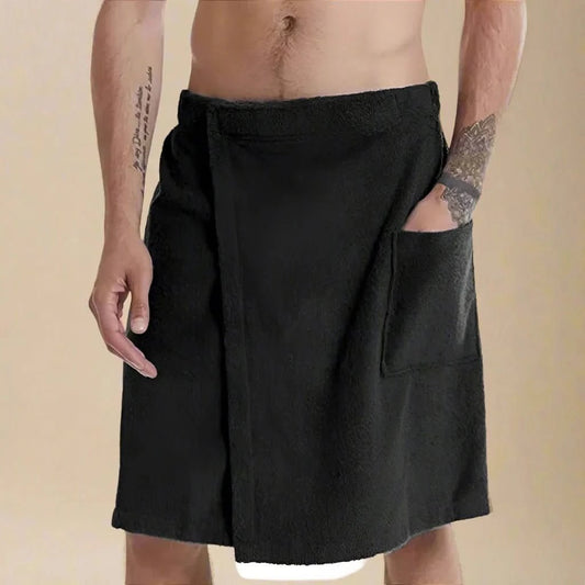 Tragbares Badetuch Bademantel – Wandelbares Badetuch mit Taschen für Sauna, Strand & Fitness
