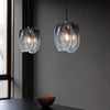Diana Mattglas Pendelleuchte Grau Gefaltet Design Für Schlafzimmer Küche Café
