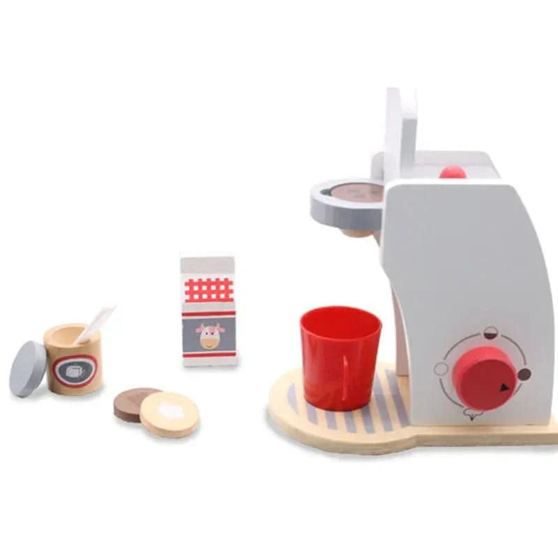 MiniKoch Holzset – Holz Küchen-Spielset – Kaffeemaschine, Toaster und Mixer – Montessori Küche