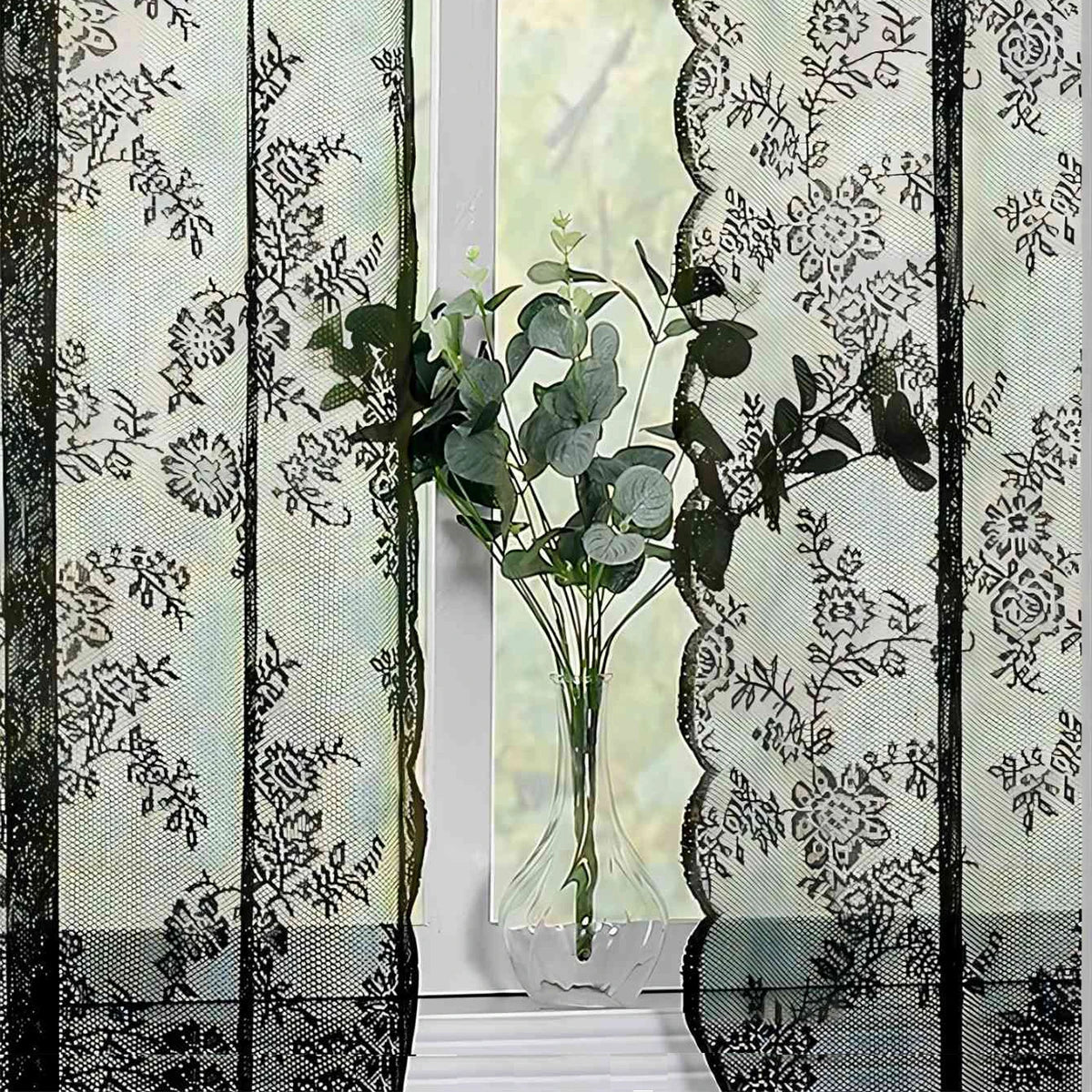 FLORALIA – Romantische Blumen Spitzen Fenster Gardine