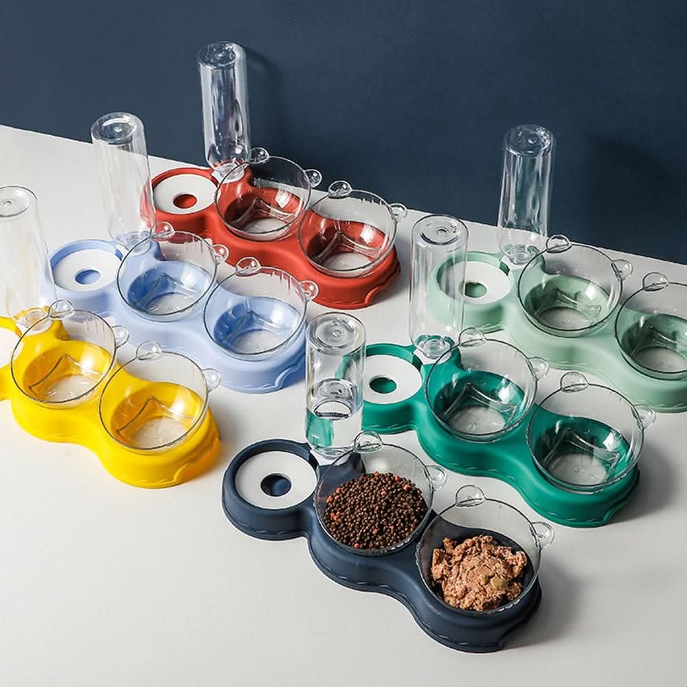 KARLFEAST – 3-In-1 Futterstation Mit Trinkspender Und Erhöhter Schale
