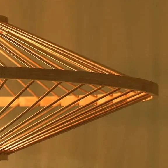SERELIA Moderne Geometrische Bambus Pendelleuchte Umweltfreundliche Beleuchtung Küche Esszimmer