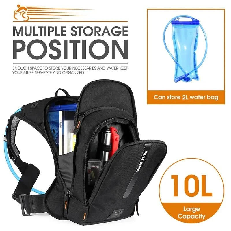 Hydrofluss – Ultraleichter 10L Fahrradrucksack mit Trinksystem