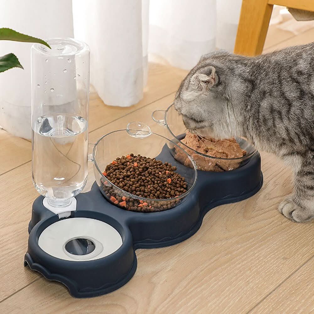 KARLFEAST – 3-In-1 Futterstation Mit Trinkspender Und Erhöhter Schale