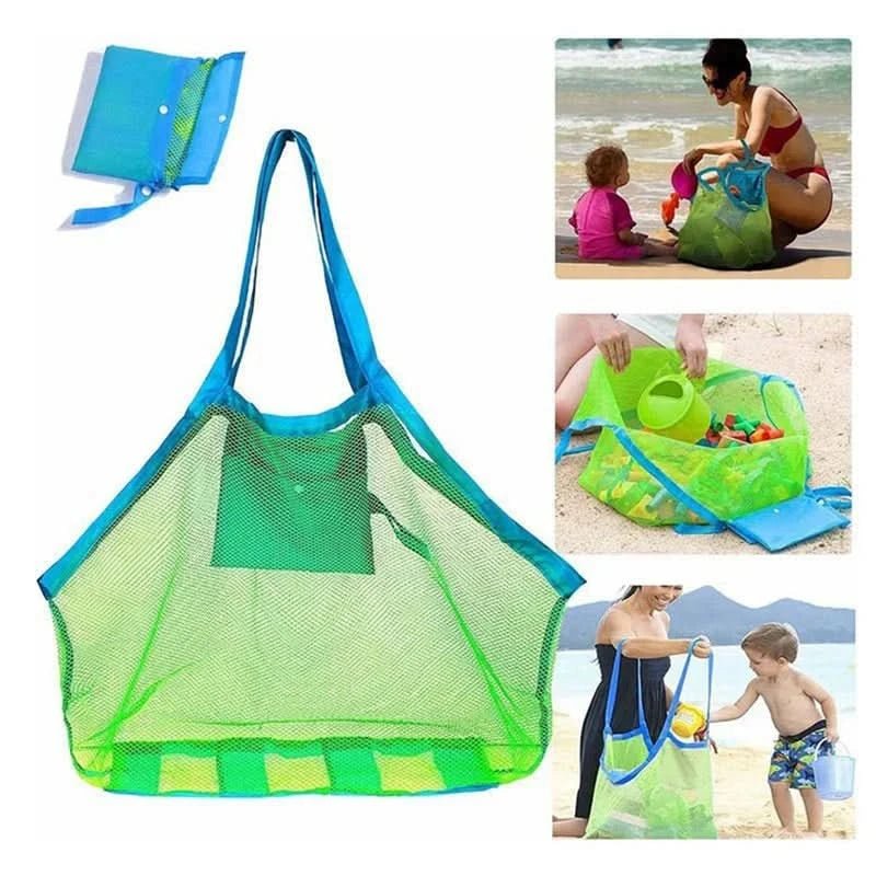 Tragbare Netz Tasche Für Kinder – Atmungsaktive Strandtasche Für Spielzeug, Handtücher & Reisen