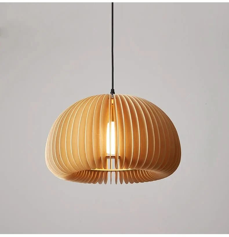 VIOLA Elegante Spiralförmige Holzpendelleuchte