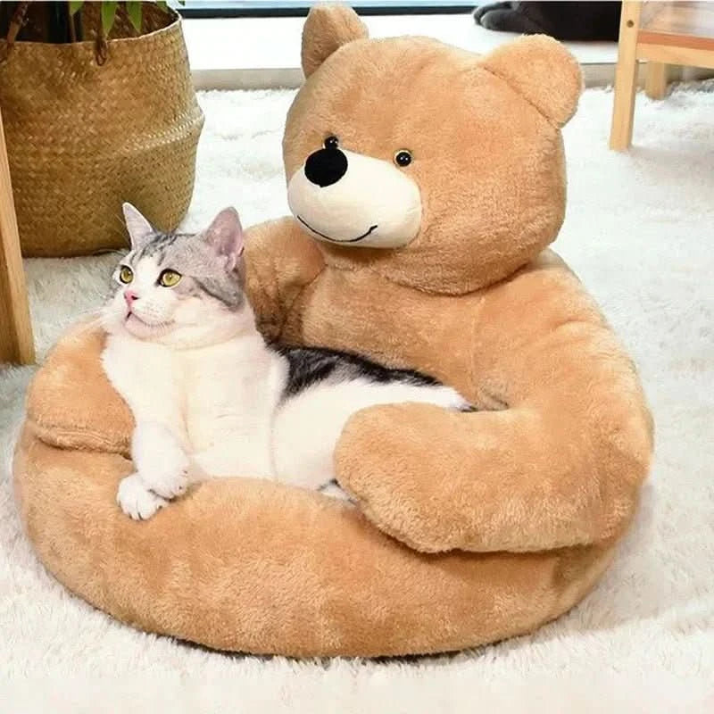 SAMIYA Katze Bett – Rundes Kuschelbett Für Geborgenen Katzenschlaf
