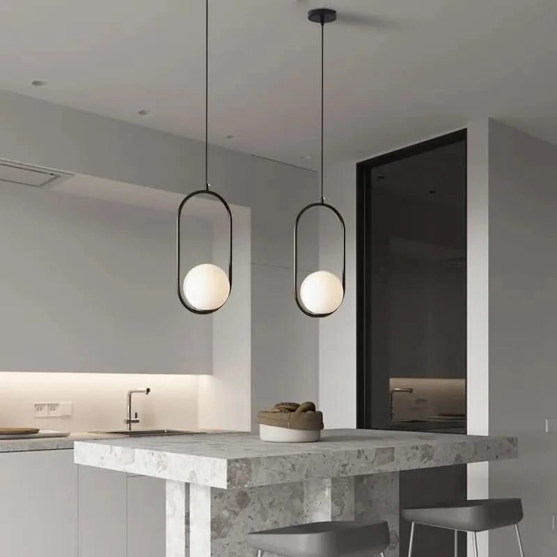 MAELINE Moderne Ovale Messing Pendelleuchte