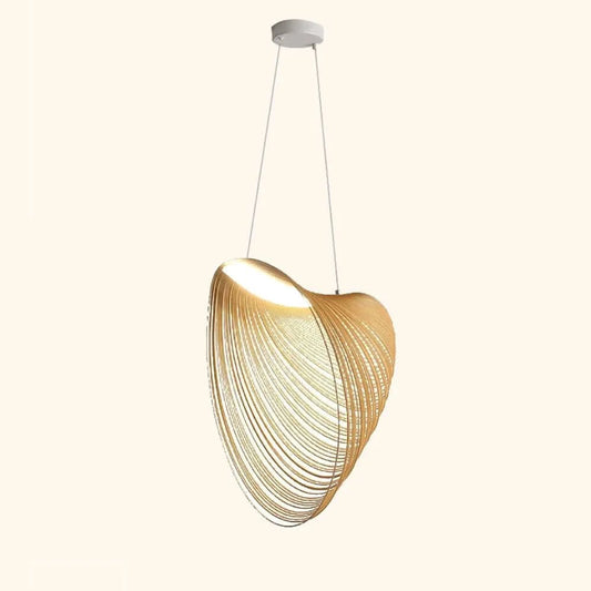 CLARISE Elegante Pendelleuchte Mit Holzring Für Moderne Innenräume