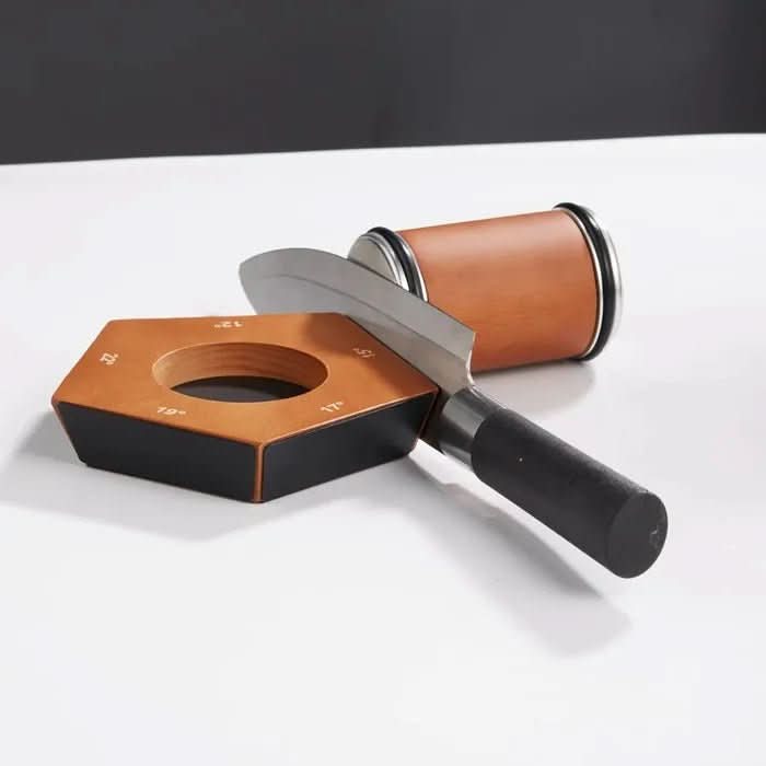 SchärfRoll Diamant-Rollmesserschärfer – Manueller Messerschärfer Mit Holz- & Diamantsteinen