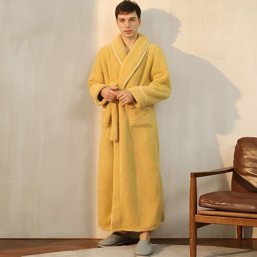 KorallenHafen – Sherpa Fleece Bademantel Unisex Mit Schalkragen