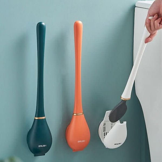 HygieBürste – Hygienische Silikon Toilettenbürste Mit Wand- & Standhalterung