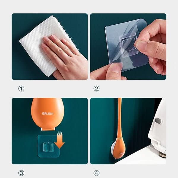 HygieBürste – Hygienische Silikon Toilettenbürste Mit Wand- & Standhalterung