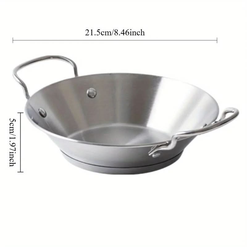 SizzleServe – Flache Edelstahlpfanne mit zwei Bratschalen 4
