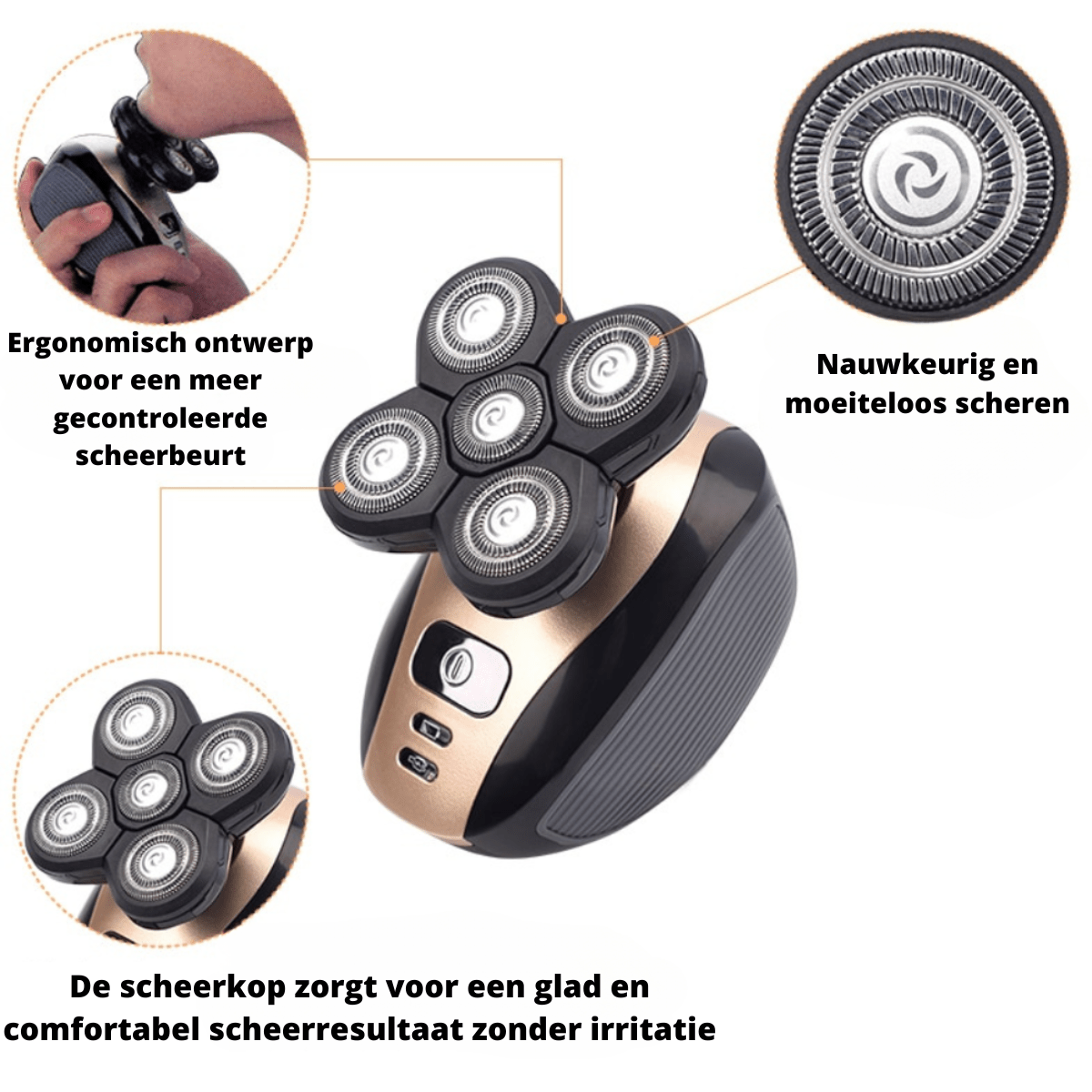 GlattSchliff – 5-in-1 Rasierer Mit Flexiblem Scherkopf Und Zubehör