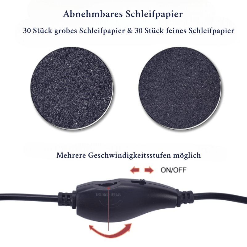 GLATTEFÜSSE – Elektrische Pediküre Datei Für Sanfte Und Effektive Fußpflege
