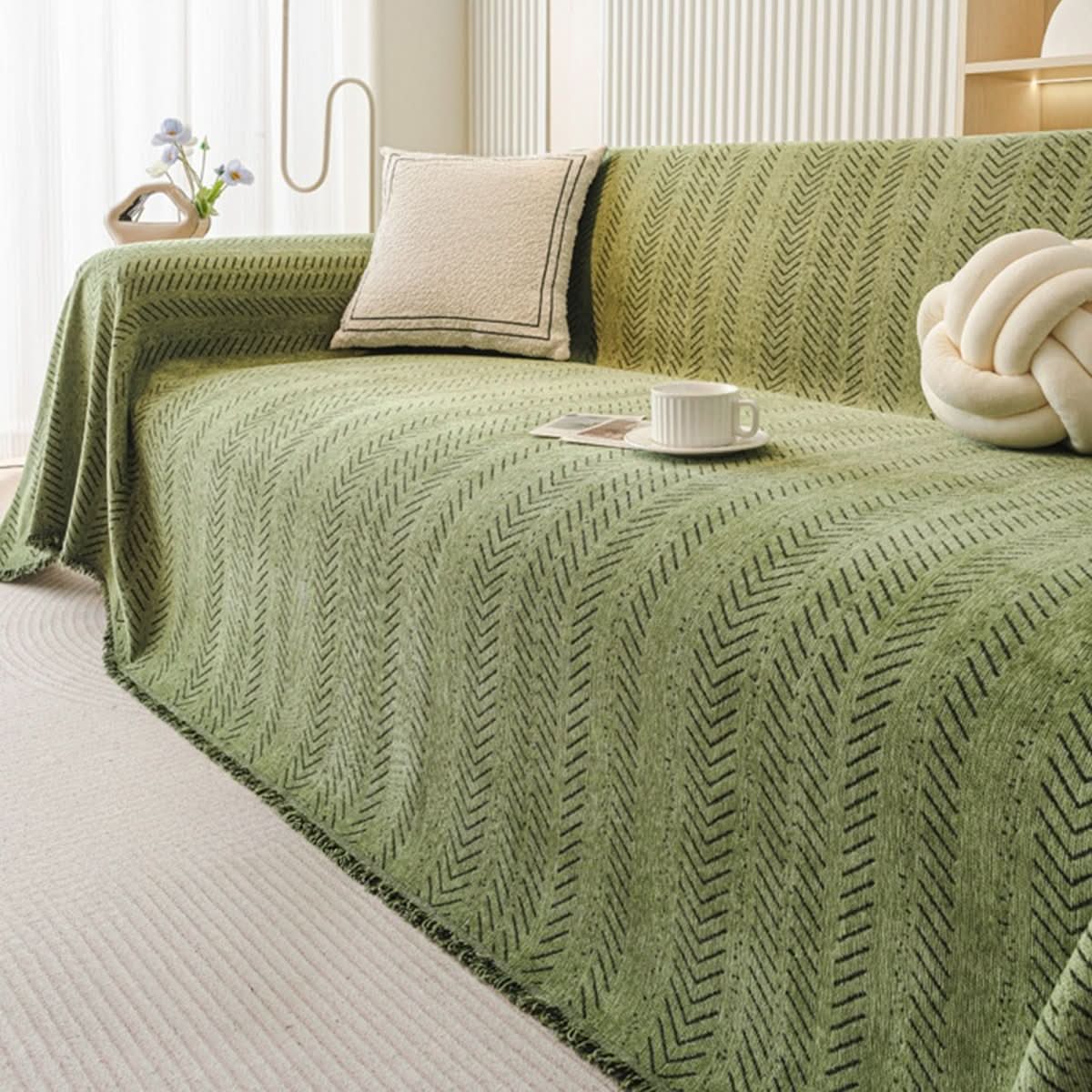 TexturaHome – Kratzfester & Waschbarer Chenille Sofabezug für Stilvolle Wohnräume
