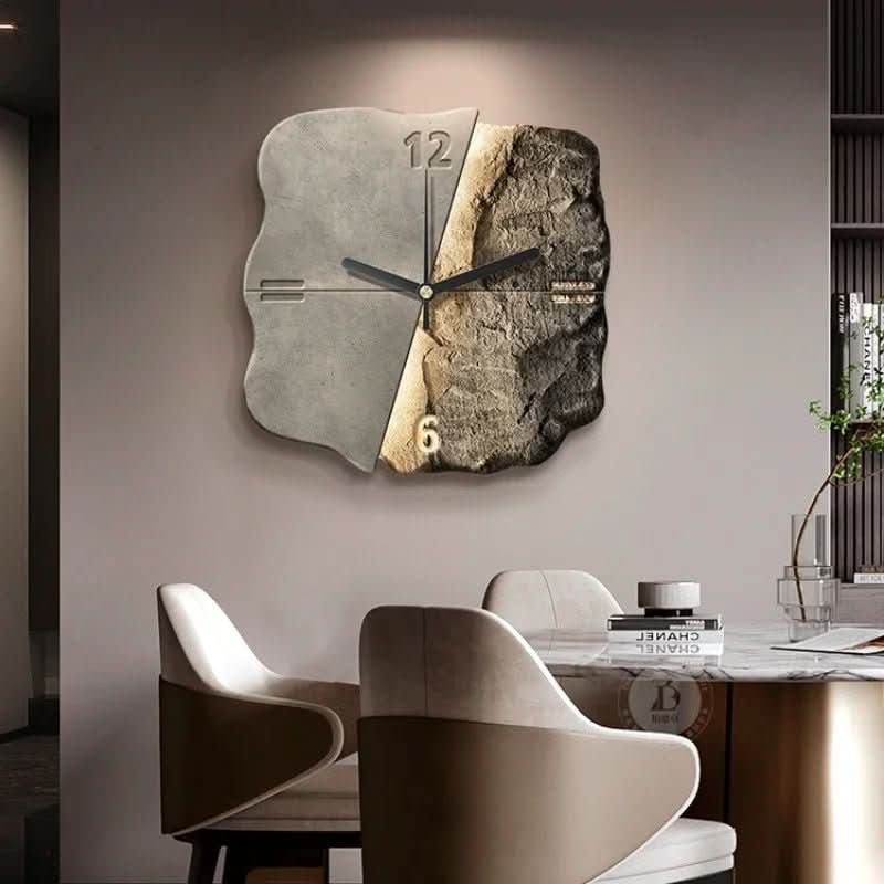 SteinAura – Moderne Designer Sandstein Wanduhr