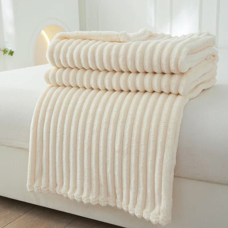 StreifenWarm – Breite Flanell-Flausch-Decke Mit Streifenmuster, Weich Und Wärmend