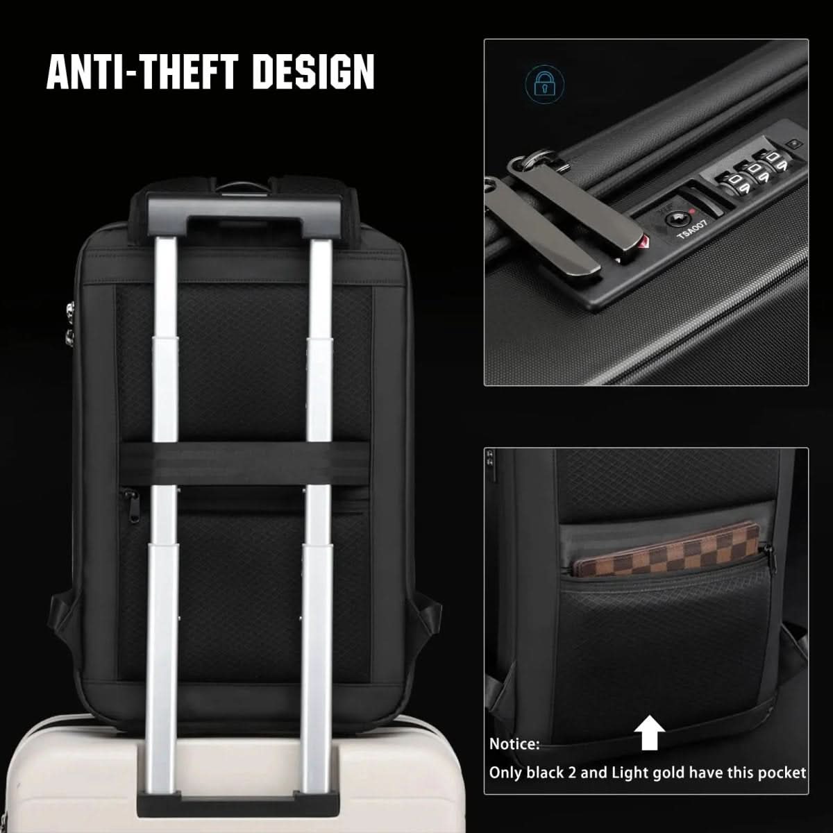 Techschutz Rucksack – Laptoprucksack mit Diebstahlschutz, USB & Hartschale