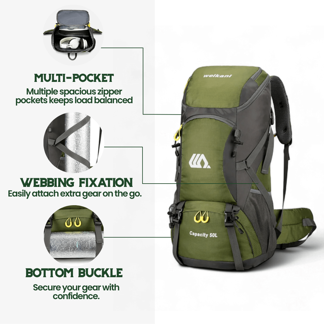 TRAILPRO 50L – Wanderrucksack Mit Atmungsaktivem Rückensystem Und Schuhfach